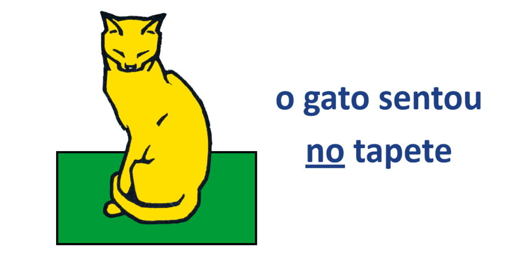 O gato sentou no tapete - prepositions and contractions in Brazilian Portuguese