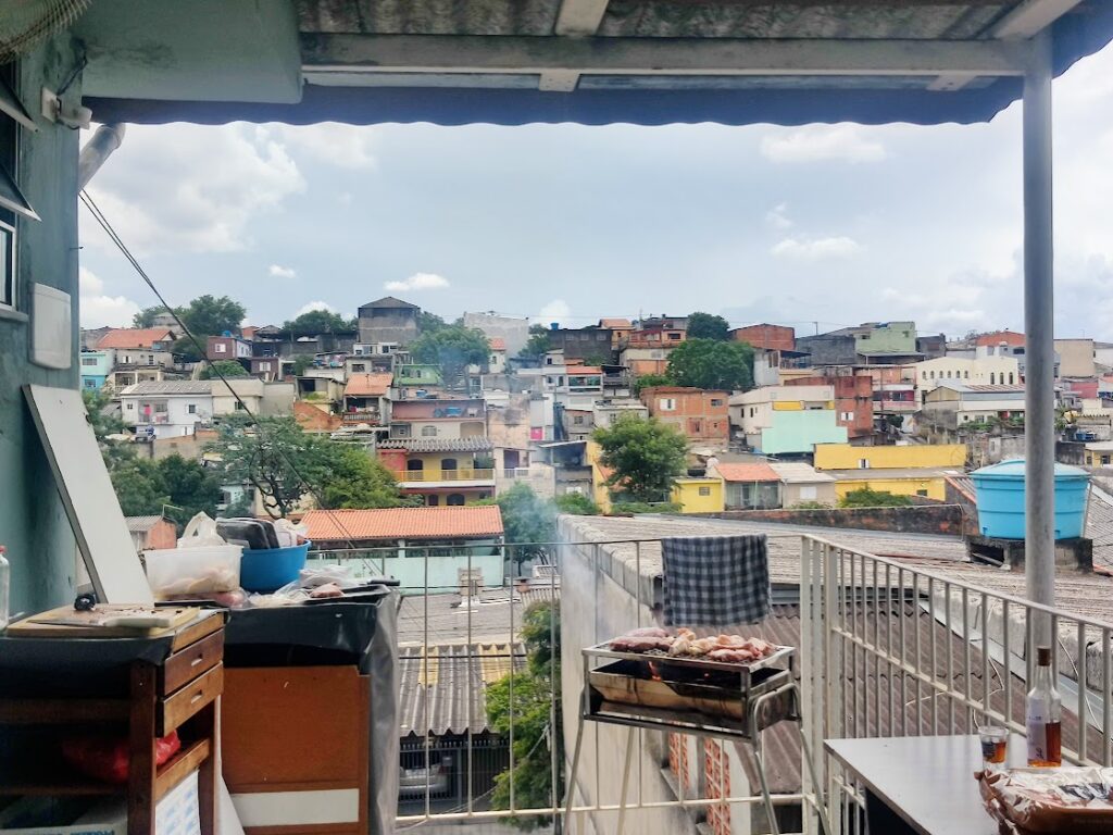 A typical barbeque scene in Brazil